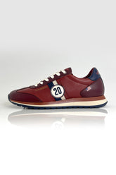 Steve McQueen Cool Dark Red Leather Sneakers for Men